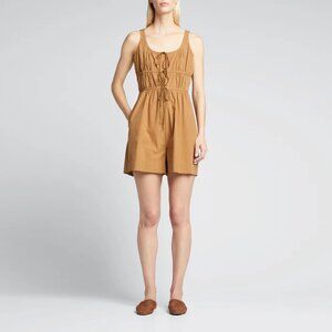 NWT New $265 Rebecca Taylor Sleeveless Poplin Cotton Silk Blend Romper Size 10